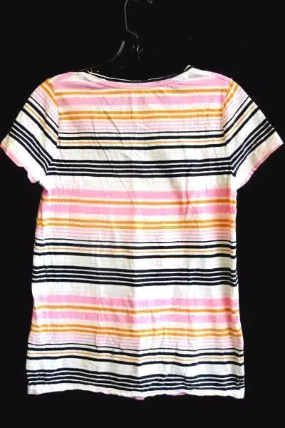 Women's Multi-Colored Short Sleeve Striped Top By Merona Size S 100% Cotton