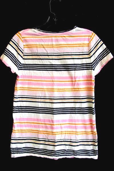 Women's Multi-Colored Short Sleeve Striped Top By Merona Size S 100% Cotton