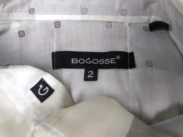 BOGOSSE Premium Men S/2 Short Sleeve Triple Button Shirt - White & Brown Plaid