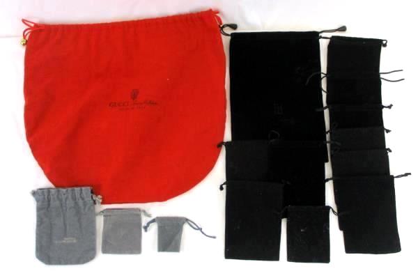 Vintage Lot of 15 Various Jewelry Velvet Cloth Bags Travel Pouches