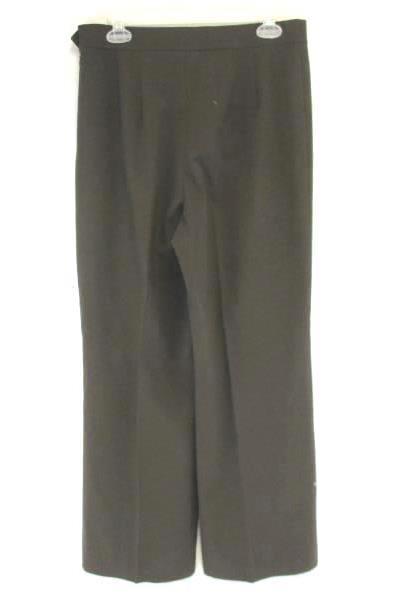 Women's TALBOTS Brown Flat Front Pants Size 10 Brown Side Zipper Stretch