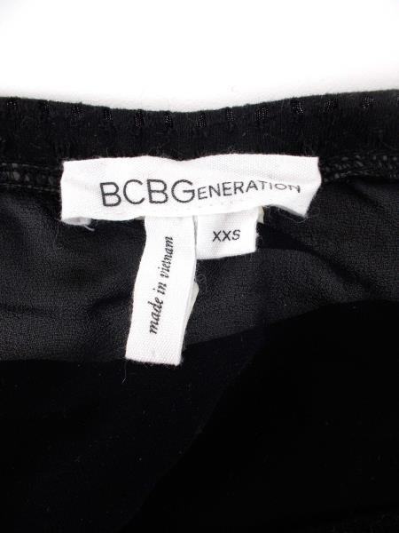 BCBGENERATION Sporty Sheer Back Blouse Black Eyelet Shirt Womens Size XXS