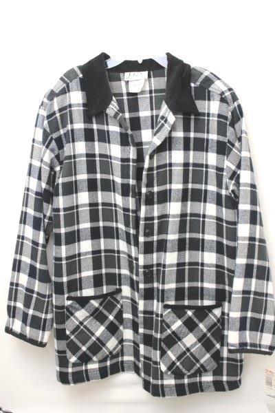 Women's Jadyn T 3 Piece Black White Flannel Cotton Plaid Checker Size Medium