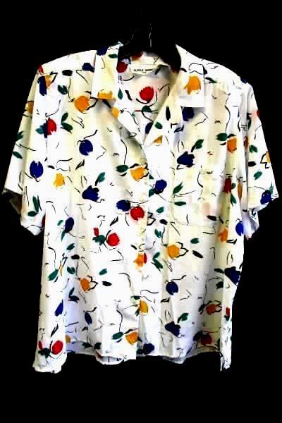 Women's Multi-Colored Floral Top By Alfred Dunner Sz 40 Full Button Up Abstract
