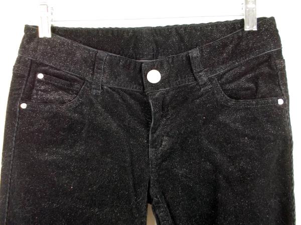 ARMANI EXCHANGE Black Corduroy Skinny Pants Silver Glitter Shimmer Women's Sz 2