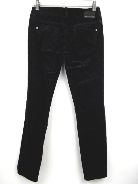 ARMANI EXCHANGE Black Corduroy Skinny Pants Silver Glitter Shimmer Women's Sz 2