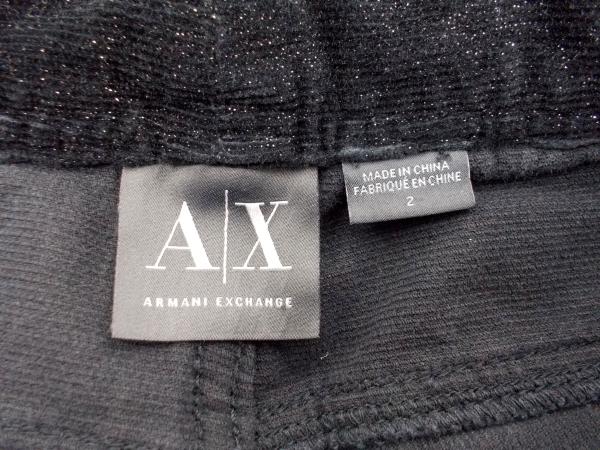 ARMANI EXCHANGE Black Corduroy Skinny Pants Silver Glitter Shimmer Women's Sz 2