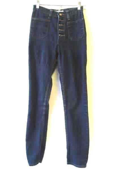 Women's Dark Blue P&J Jeans Size Small Front Back Pockets Skinny Leg Button Fly