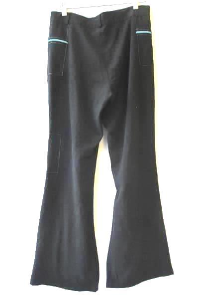 Women's Black Blue Pants By Jason Size 3 Stitched Pockets Zippers Button Fly