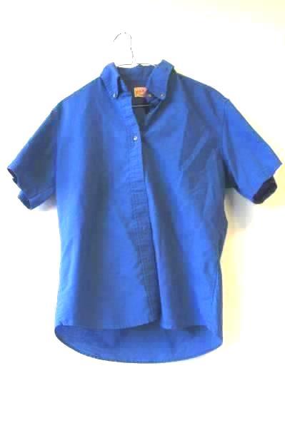 Men's Blue Casual Button Up Shirt by Red Kap Size 10-SS Short Sleeves w/ Collar