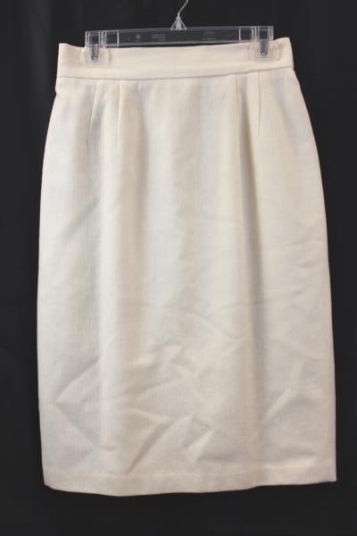 Alfred Dunner Skirt Suit Set Blazer Jacket Cream Women's Sz 12 100% Virgin Wool