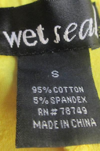 Girls Bright Yellow Pants Leggings By Wet Seal Size Small Elastic Waist Band