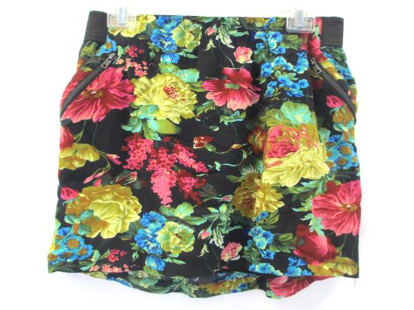 Skirt by Poetry Clothing Multi-Color Floral Women's Size Large Elastic Waistband