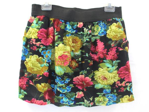 Skirt by Poetry Clothing Multi-Color Floral Women's Size Large Elastic Waistband