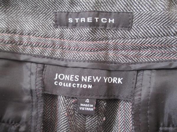 Jones New York Gray Women's Dress Work Pants Size 4 One Button Waist