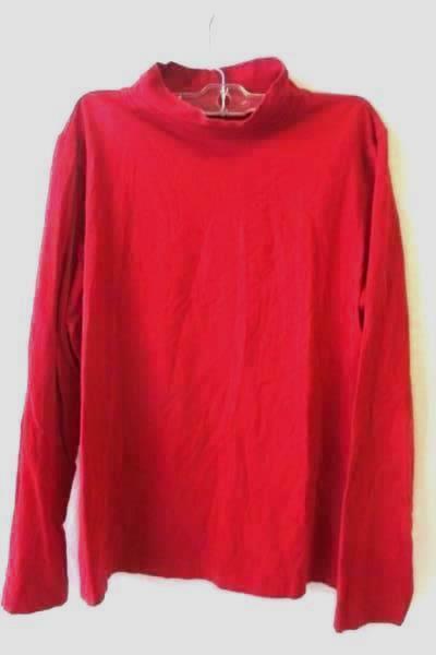 Turtleneck Long Sleeve Shirt by Croft & Barrow Solid Red Women's Size L