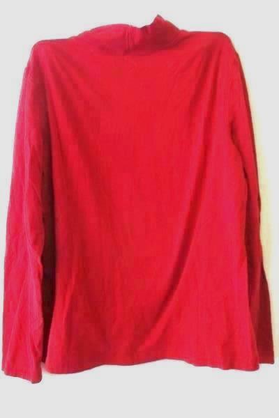 Turtleneck Long Sleeve Shirt by Croft & Barrow Solid Red Women's Size L