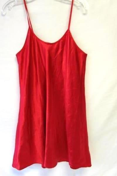 Women's Red Adult NightGown By Cinema Etoile Sz M 100% Polyester Spaghetti Strap