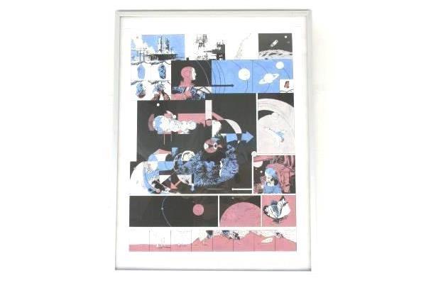 Comic Page Art Framed 11" x 14" Space Mission to Mars Artwork Z. Kidd Matt '11