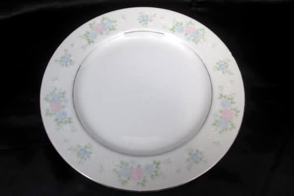 Set of 2 China Garden Prestige Floral Print Etched Glass 10.5" Dinner Plates