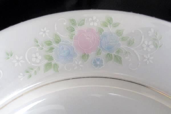 Set of 2 China Garden Prestige Floral Print Etched Glass 10.5" Dinner Plates