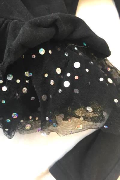 Black Tutu One Piece by Popatu Infant's Size XSC Sequins Sparkle Long Sleeves
