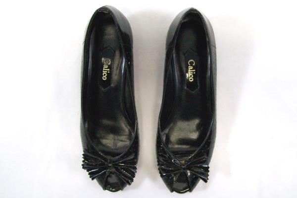 Calico Women's Black Wedges Bow Size 7 1/2 ~ Box Included