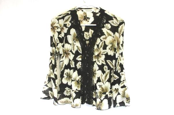 Allison Taylor Women's Brown & White Floral Top & Skirt 2 Piece Outfit Size S