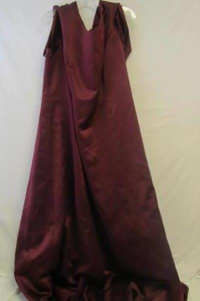 Long Formal Lined Dress By Michelangelo Burgundy 100% Polyester Sz Women's 24