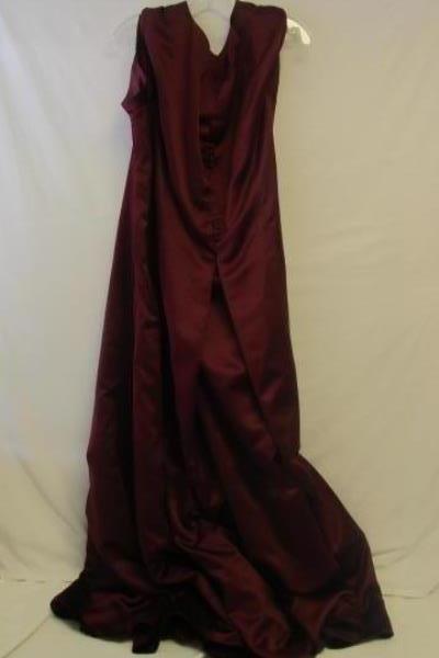 Long Formal Lined Dress By Michelangelo Burgundy 100% Polyester Sz Women's 24