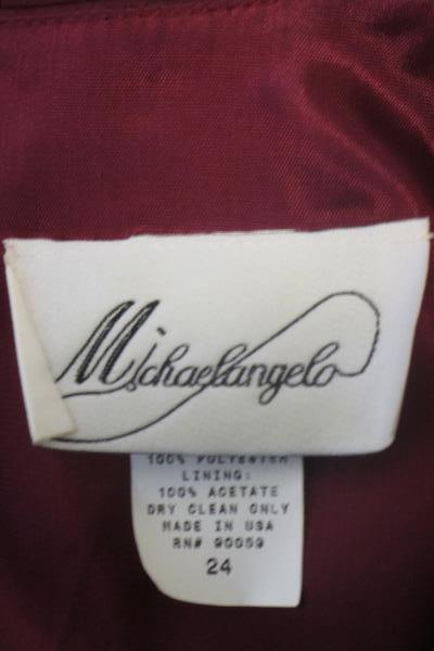 Long Formal Lined Dress By Michelangelo Burgundy 100% Polyester Sz Women's 24