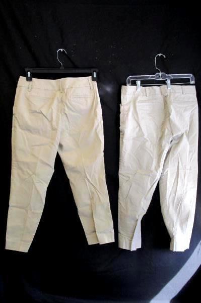 Lot Of 2 Khaki Pants by Loft & Land's End Tan Women's Size 6 Zipper Button Close