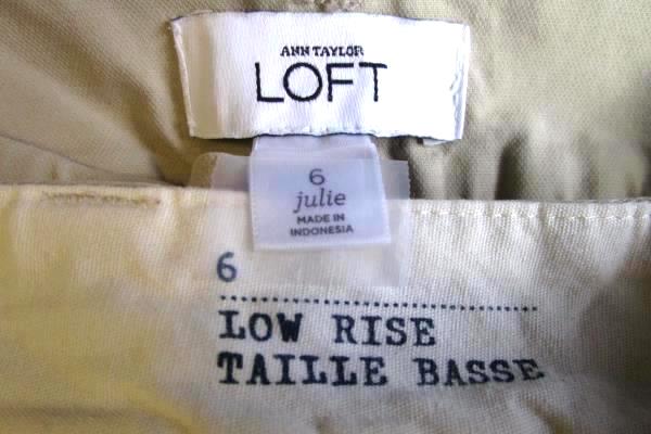 Lot Of 2 Khaki Pants by Loft & Land's End Tan Women's Size 6 Zipper Button Close