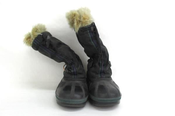 Boys Sorel Mountain Boots Winter Navy Green with Fur Boys Size 3