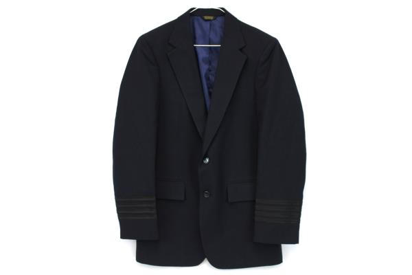 M&H San Francisco Suit Jacket Navy Blue Black Cuff Costume Dress Career 38 R
