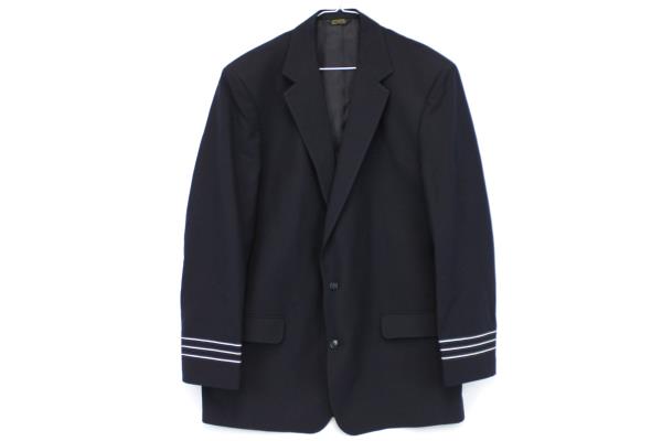 M&H San Francisco Men's Suit Jacket Navy Blue Silver Costume Dress Career 44 L