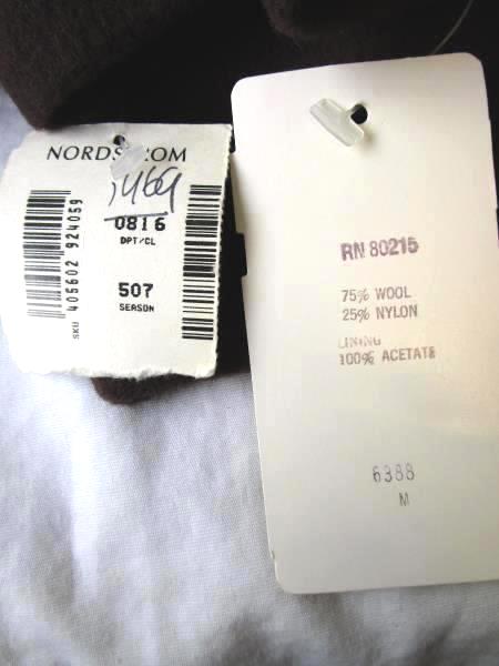 Women's Brown Cropped Dress Coat by 81st and Park Size M Long Sleeves Button Up