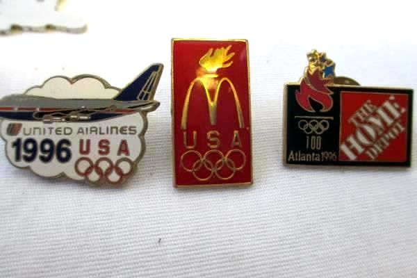 Set of Olympic Sponsors Pins and Betty Boop Pendant Necklace Key Chain Bracelet