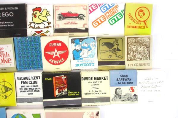 Lot of 34 Vintage Matchbooks Advertising Mixed Lot Safeway Coca-Cola GTE Bi-Mart