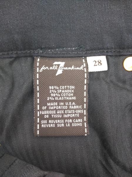 7 FOR ALL MANKIND Black "The Skinny Bootcut" Jeans with Rhinestone pockets sz 28