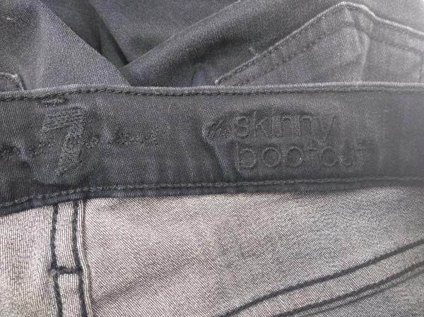 7 FOR ALL MANKIND Black "The Skinny Bootcut" Jeans with Rhinestone pockets sz 28