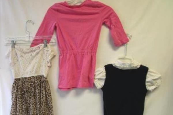 Lot Of 3 Girls Dresses & Vest Shirt Sz M 7/8 Short Sleeve Sleeveless Multicolor
