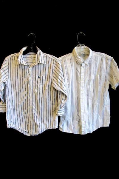 Lot of 2 Boy's Multi-Color Old Navy Button Down Shirts Long Short Sleeve Size L