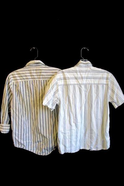 Lot of 2 Boy's Multi-Color Old Navy Button Down Shirts Long Short Sleeve Size L