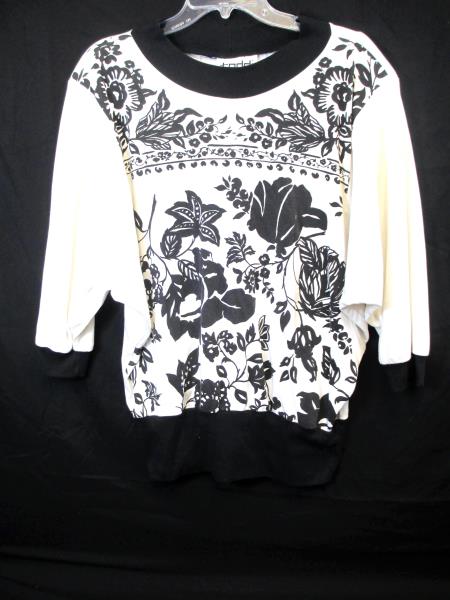 Lot of 2 Women's Shirts By Karen Scott & Teddi White Turquoise Black Size L