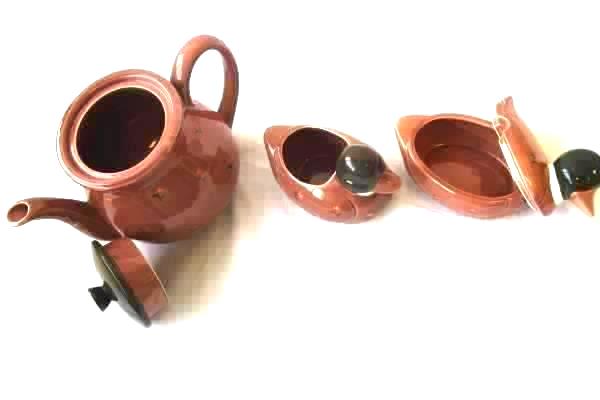 Lot Of 2 Ceramic Brown Duck Themed Teapot Sugar Bowl Creamer Dishes By Otagirl