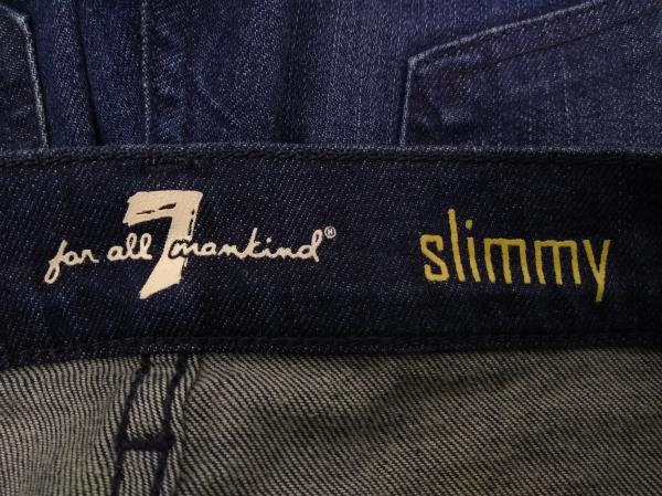 7 For All Mankind MedDark Wash Slimmy Luxe Performance Stretch Denim Jeans Sz 31