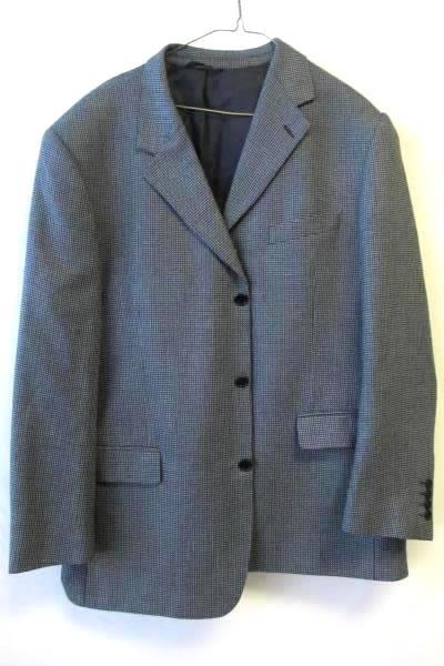 Men's Suit Jacket by Stefano Arimondi Tweed Dark Blue Gray White Size 44R Padded