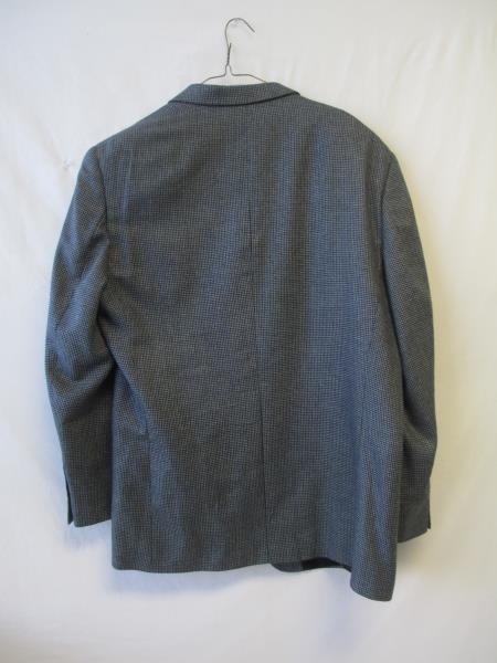 Men's Suit Jacket by Stefano Arimondi Tweed Dark Blue Gray White Size 44R Padded