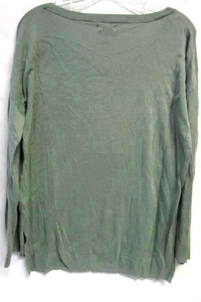 Women's Long Sleeve Green Sweater Shirt by Gap Size M w/ Small Side Slits
